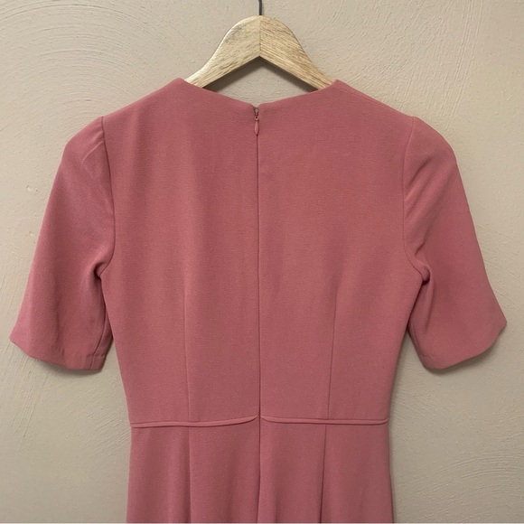 Gal Meets Glam Collection Edith City Crepe Fit & Flare Midi Dress Pink Size 00 - Picture 6 of 13
